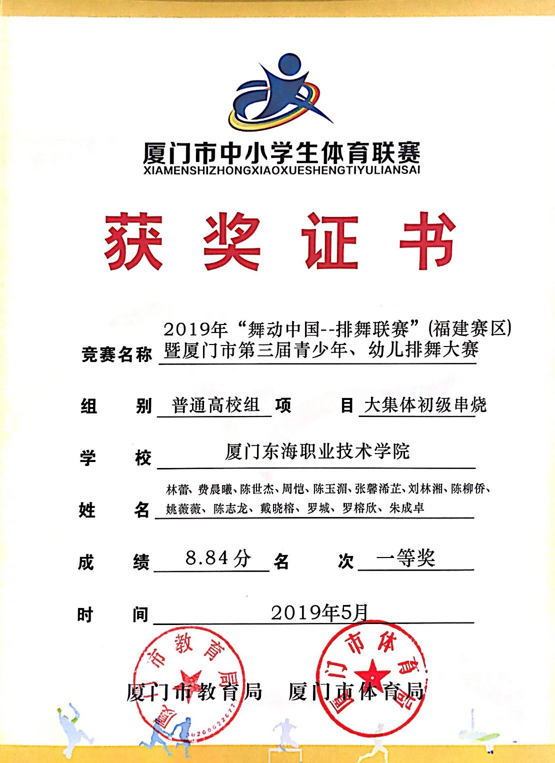 2.“舞动中国·排舞联赛”(福建站)普通高校组大集体初级串烧曲目 一等奖.jpg